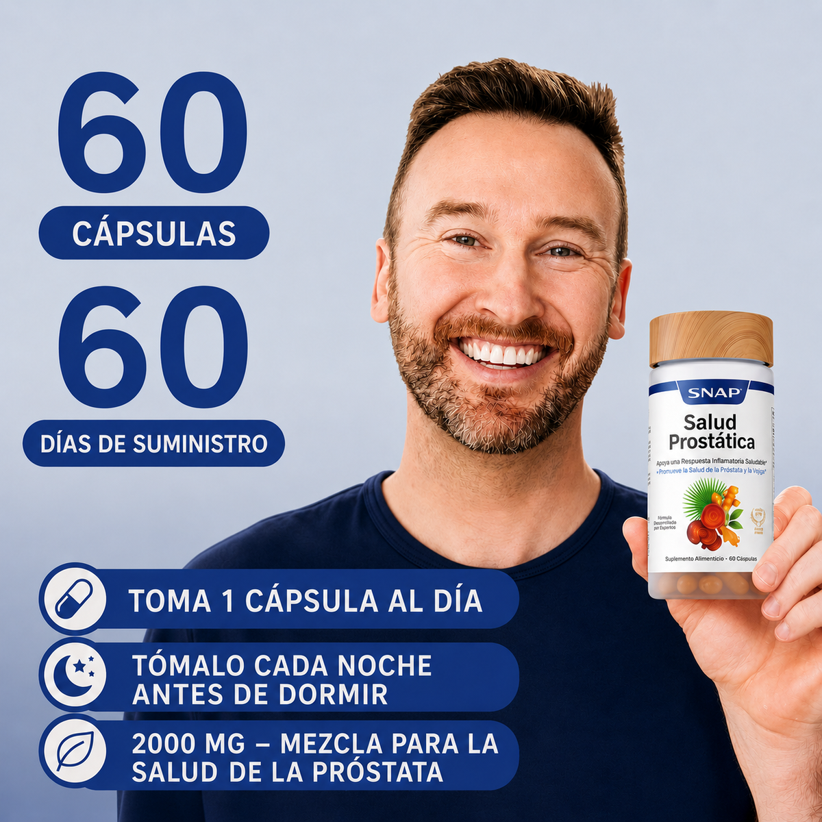 Suplemento para la Salud de la Próstata con Saw Palmetto para Hombres